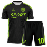 All Sports,昇華 サッカー ユニフォーム,上下セット,黒,オリジナル ユニフォーム